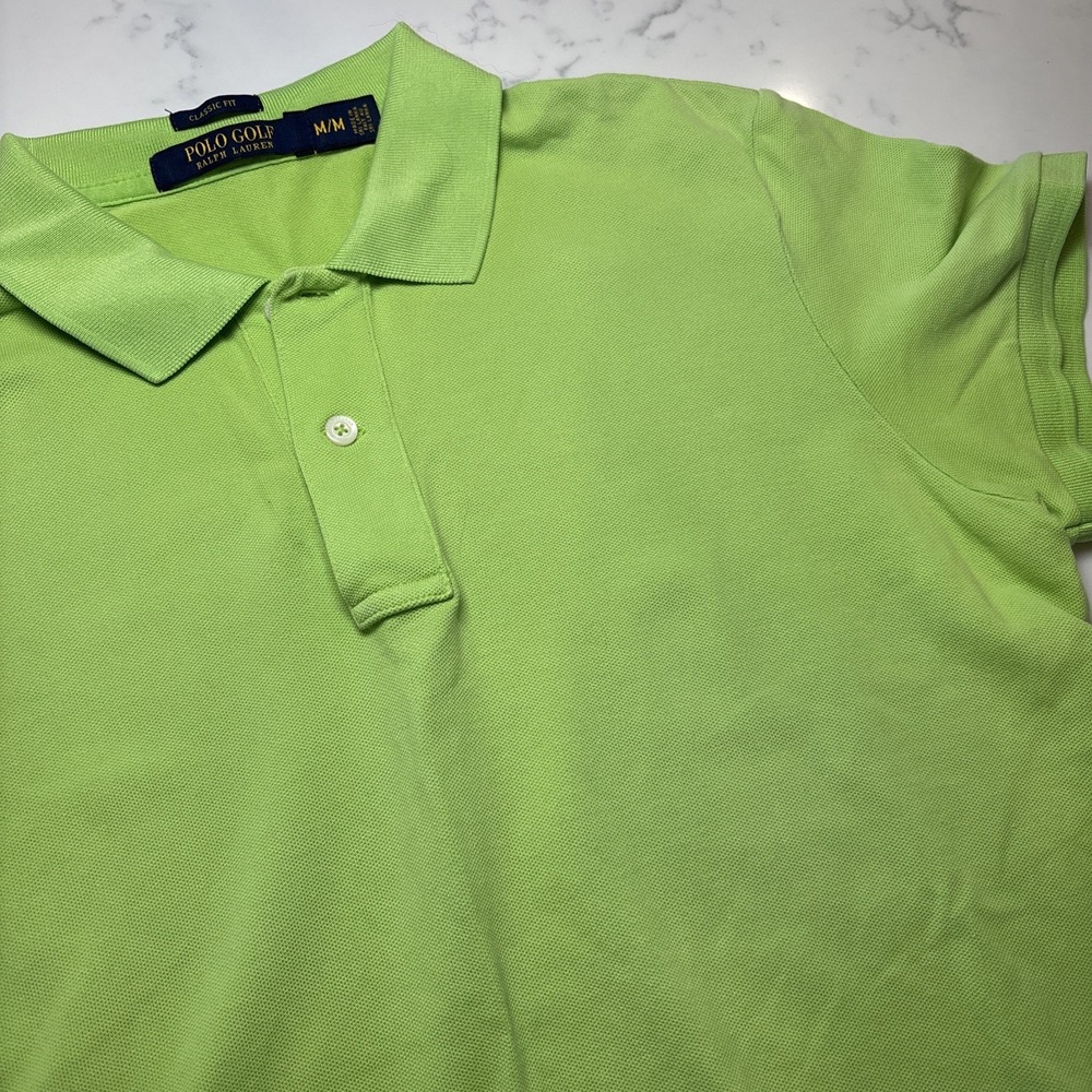 Ralph Lauren Polo Golf Womens Medium‎ Lime Green Classic Fit Short Sleeve Polo